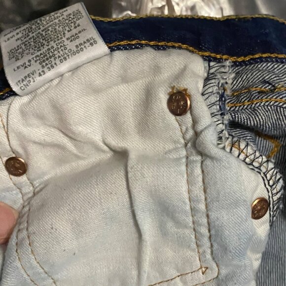 Levi's Vintage 501 Button Fly Original Straight Leg Fit Wide PatchBlue Jeans 36x - Picture 15 of 16